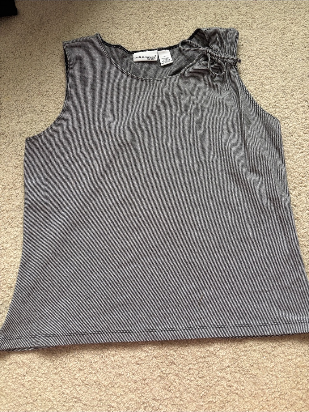 croft & barrow Charcoal Tie-Shoulder Sleeveless Tank